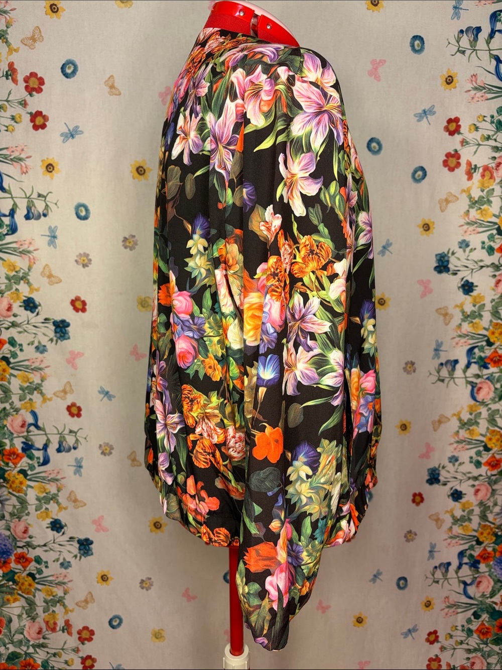 Kate & Mallory - Lightweight Black Floral Botanical AI Dream Bomber Jacket - Picture 7 of 11